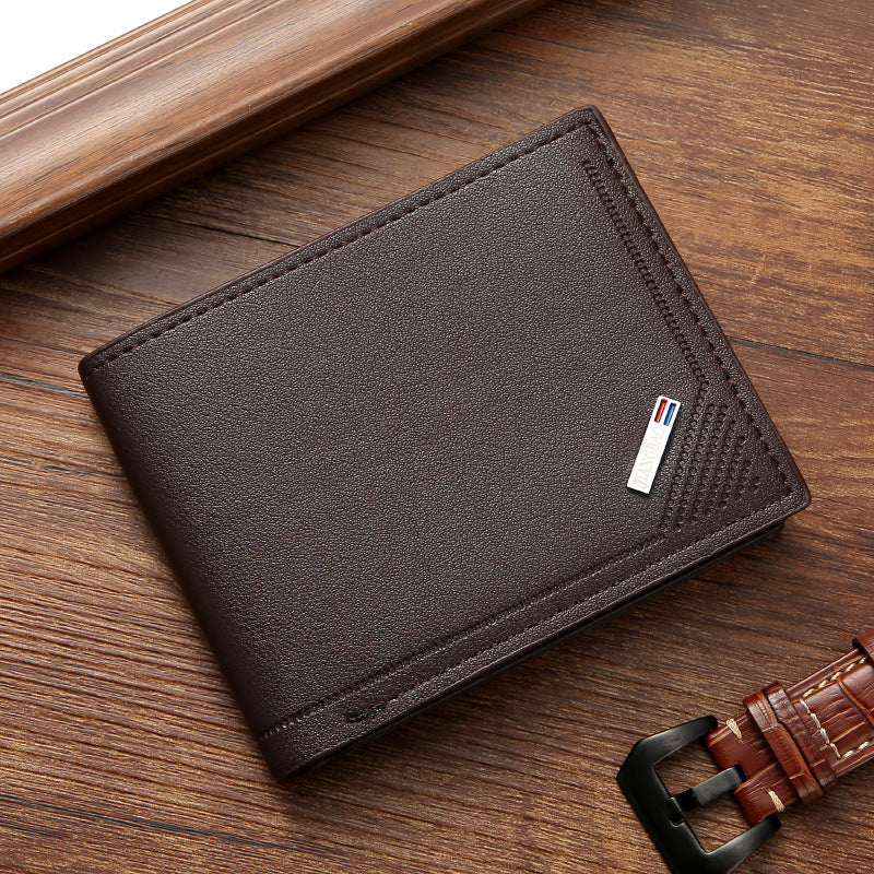 Men's Youth Fashion Thin Multiple Slots Large Capacity Horizontal Business Men's Wallets