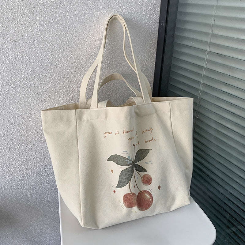 Women's Canvas Idle Style Artistic Simple Large Capacity Letter Bags