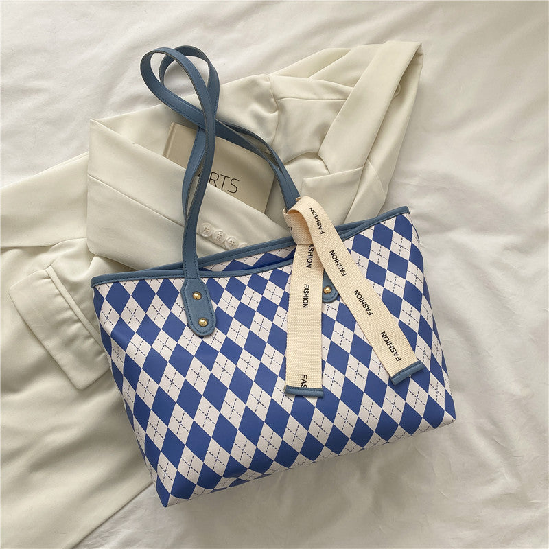 Women's Textured Plaid Korean Fashion Personalized Women's Shoulder Bag