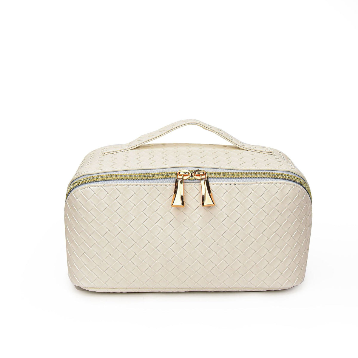 Woven Pattern High-grade Simple Large Capacity Storage Portable Tile Makeup Bag