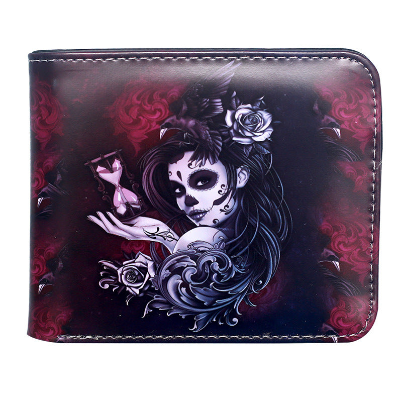 Skull Short Zipper Cartoon Anime To Ladies Wallet