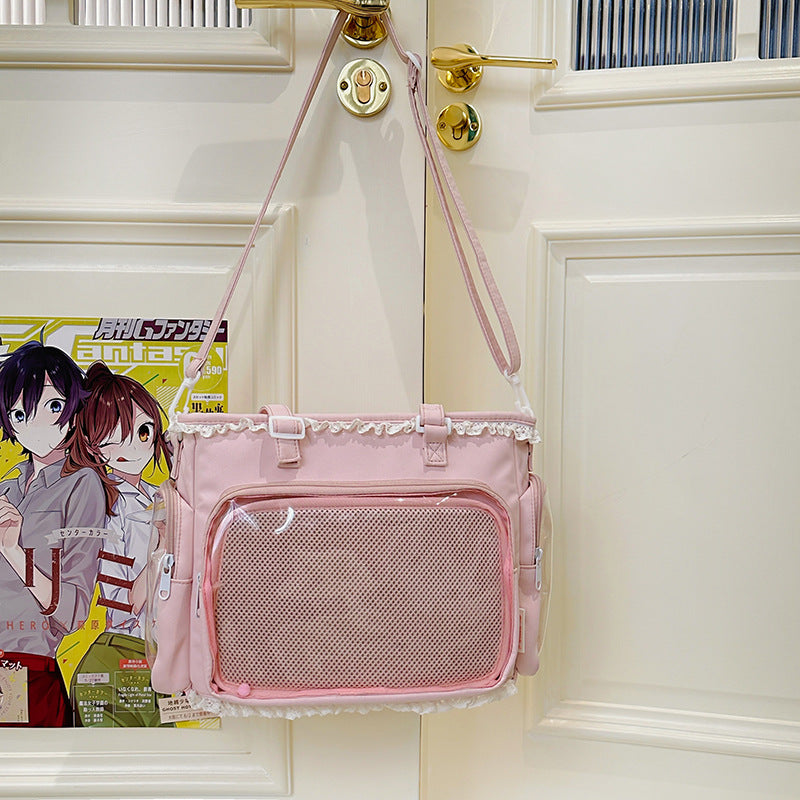 Cute Bow Cartoon Sweet Two-dimensional Transparent Large Bags