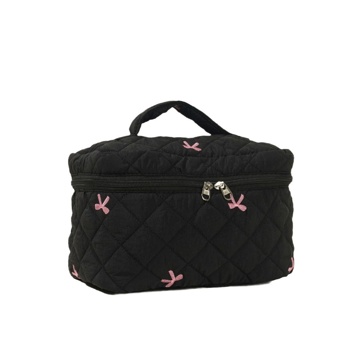 Embroidered Bow Large Capacity Suit Storage Makeup Bag