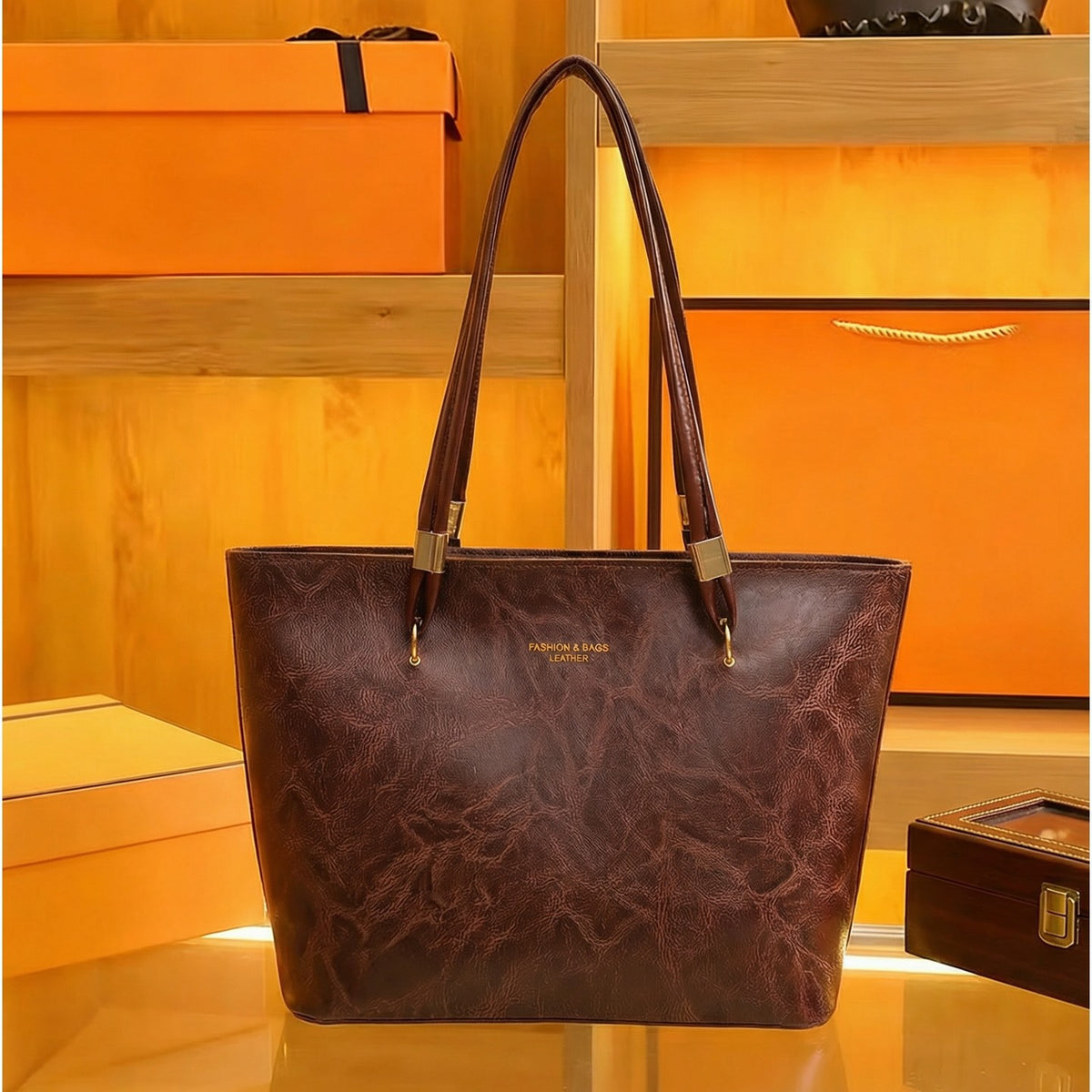 Women's Large Capacity Retro Simple Commuting Western Tote Bags