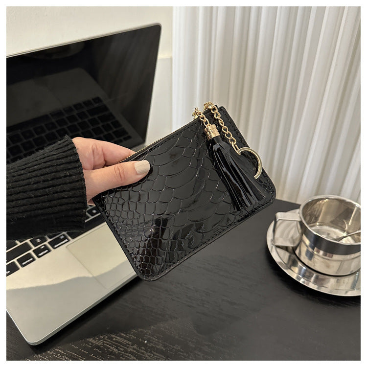 Women's Fashion Portable Crocodile Pattern Clutch Change Handbags
