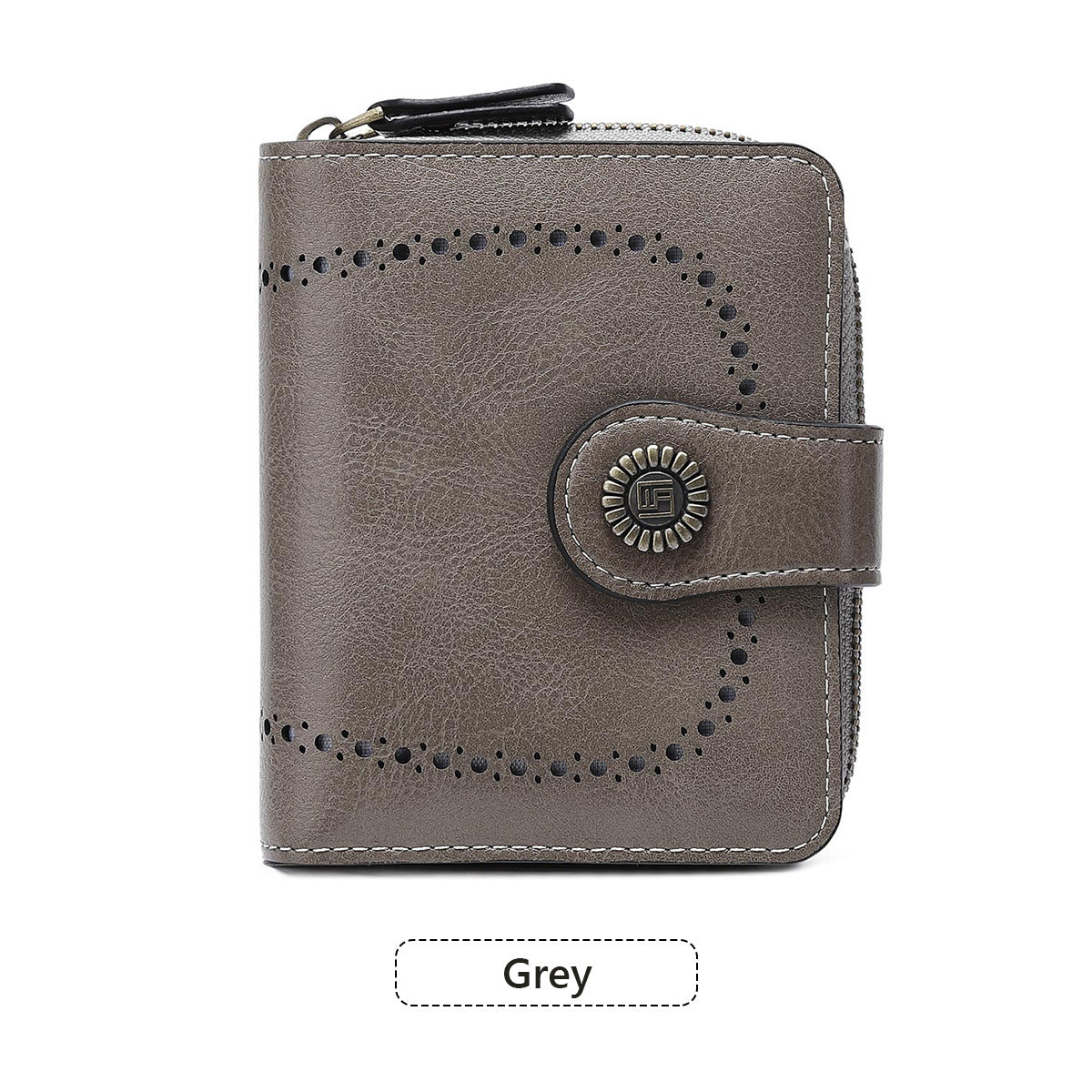 Women's Hollow Design Zipper Hasp Retro Fashion Ladies Wallet