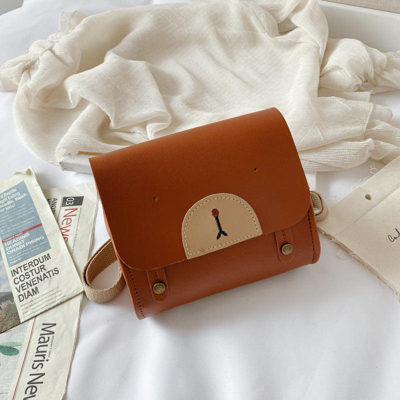 Solid Color Cute Bear Texture Shoulders Women's Shoulder Bag