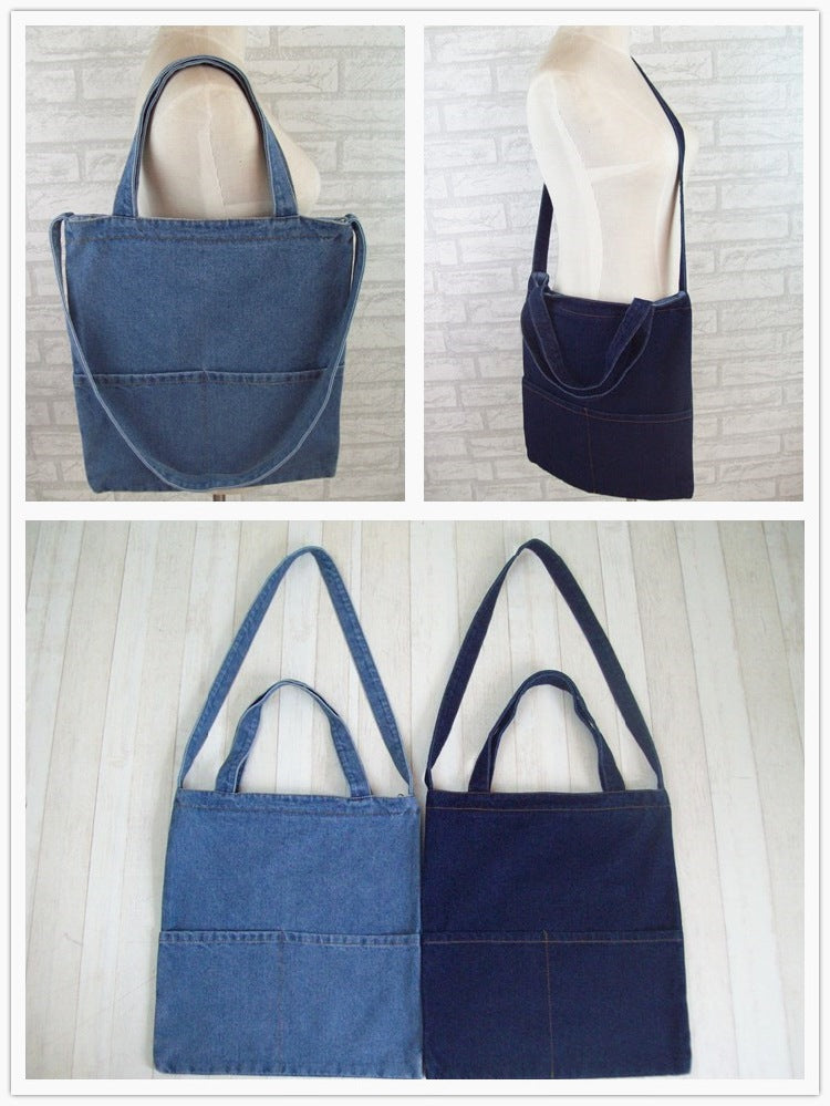 Style Jean Canvas Denim Large Shopping Mom Women's Messenger Bag