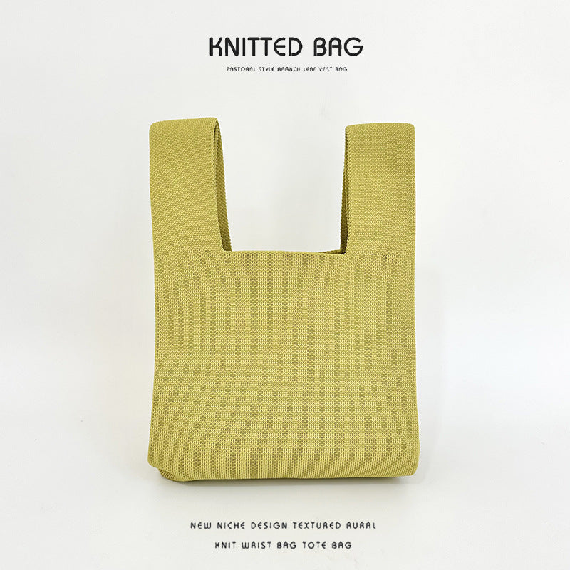 Women's Design Candy Color Simple Knitting Versatile Handbags