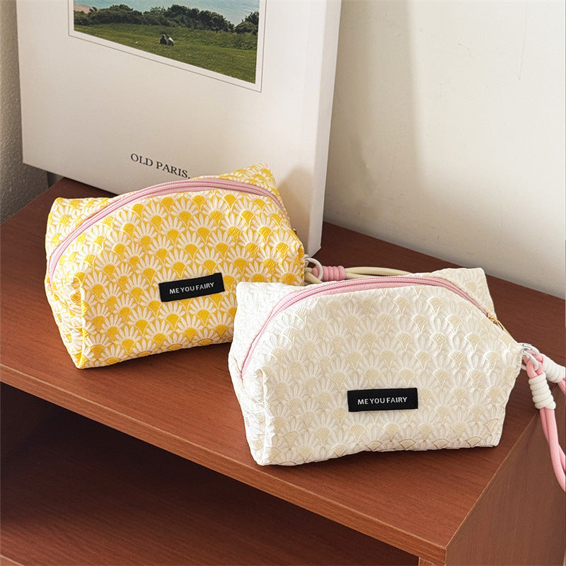 Fresh Sunflower Retro Artistic Pencil Style Makeup Bag