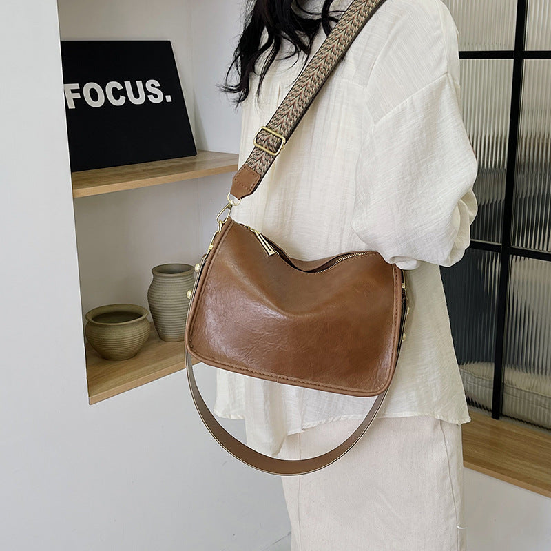 Pure Color Couple Homemade Handmade Material Woven Advanced Texture One Shoulder Bags