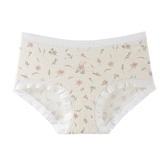 Women's Diary Cute Floral Underwear Pure Cotton All Panties