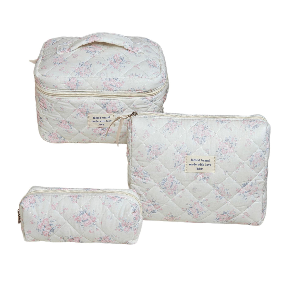 Large Capacity Portable Floral Cosmetics Storage Cosmetic Bags