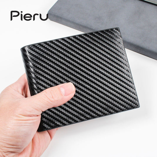 Men's Creative Carbon Fiber Business Multiple Slots Men's Wallets