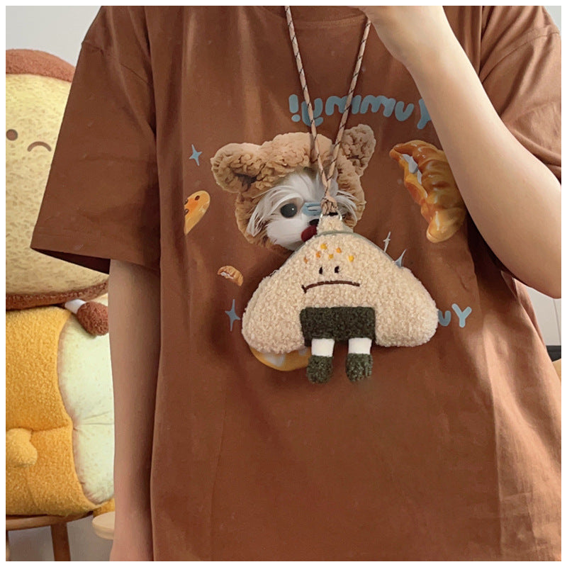 Fan Rice Ball Plush Funny Expression Bags