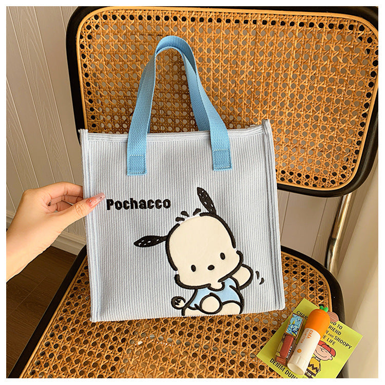 Women's Corduroy Cartoon Wash Portable Hand For Handbags