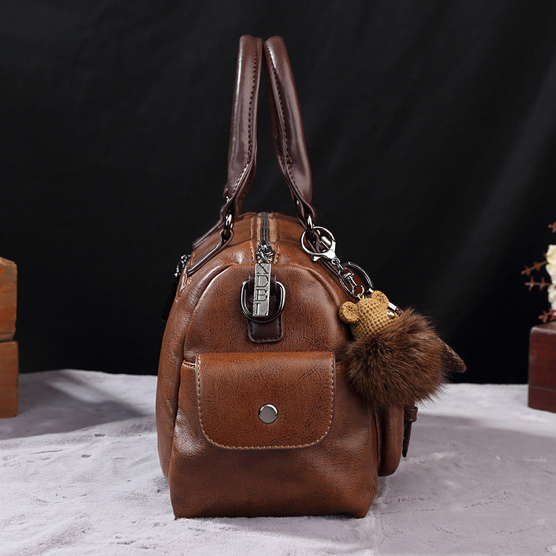 Women's Paul Retro Plaid Large Portable Contrast Color Pillow Handbags