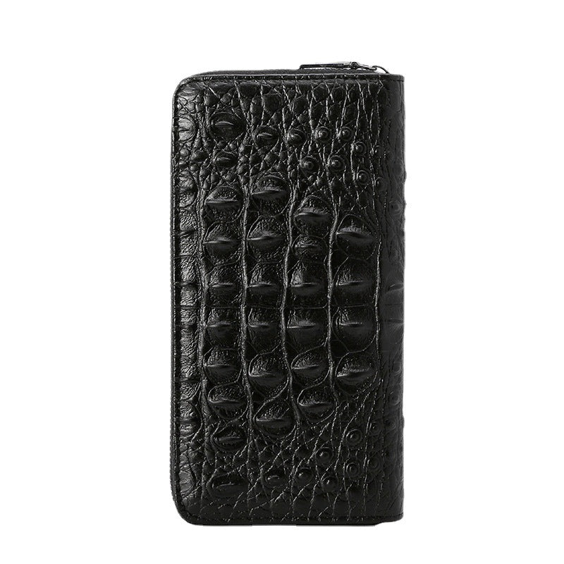 Men's Crocodile Pattern Long Zipper Fashion Clutch Men's Wallet