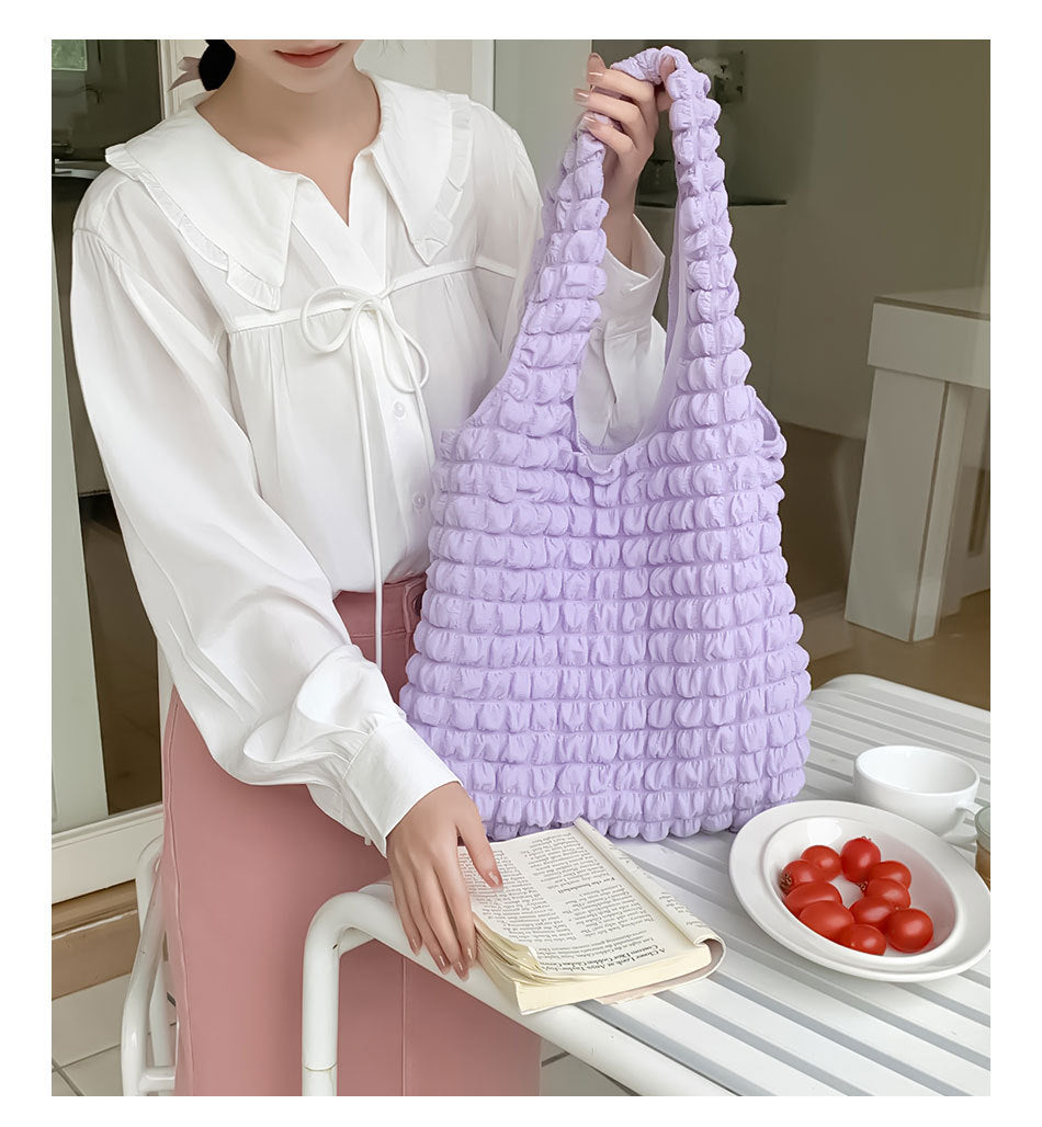 Women's Waffle Large Capacity Bubble High Sense Women's Shoulder Bag