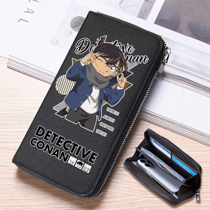 Women's & Men's Detective Conan College Cartoon Trend Canvas Men's Wallet