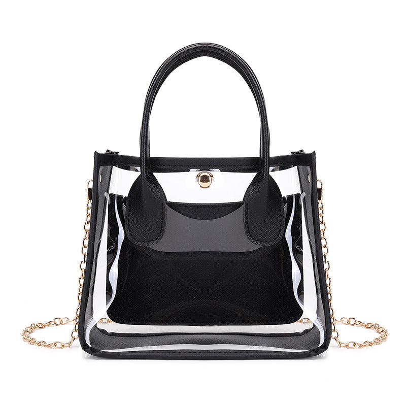 Charming Women's Transparent With Leather Chain Crossbody Bags