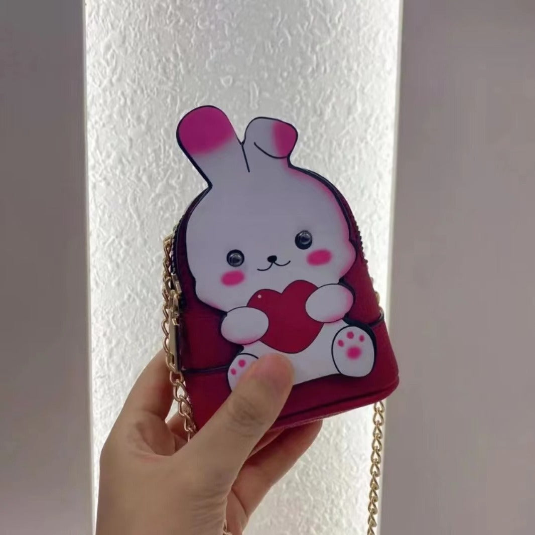 Cute Cartoon Change Chain Strawberry Bear Coin Purses