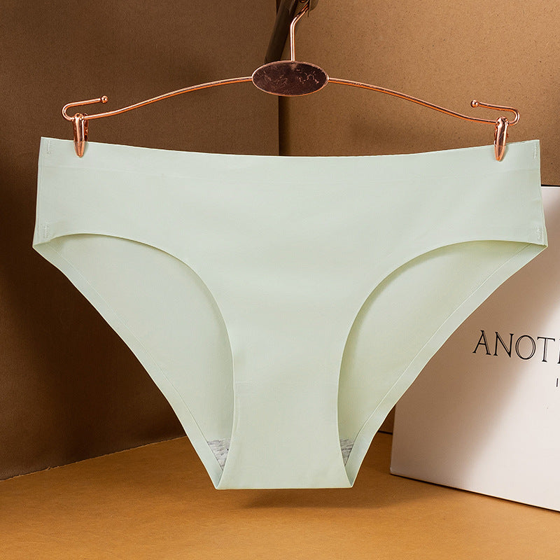 Women's One-piece Ice Silk Underwear For Low Waist Pure Panties