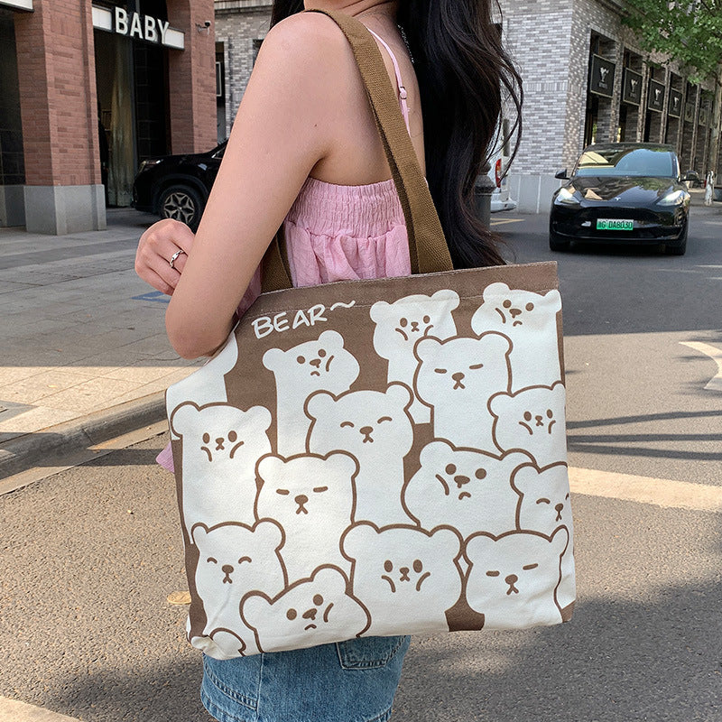 Women's Canvas Large Capacity Korean Style Commuter Women's Shoulder Bag