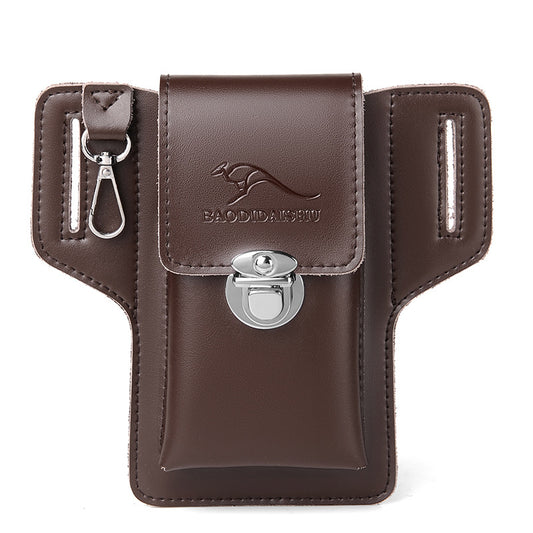 Popular Men's Cattle Leather Mobile Summer Men's Waist Packs