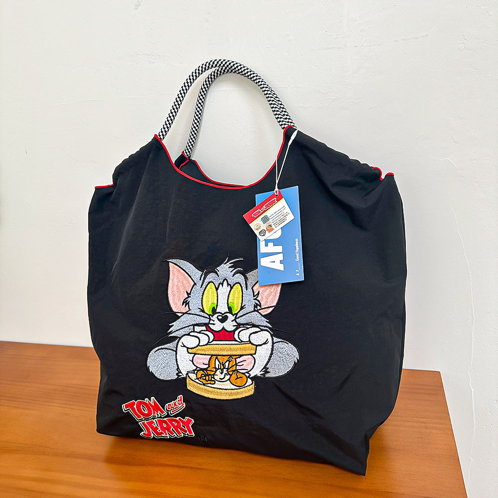 Authorized Embroidered Shopping Female Cartoon Fashion Portable Shoulder Bags