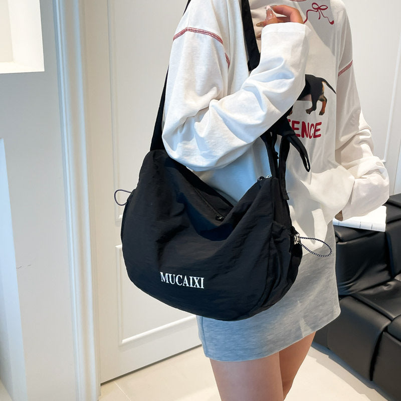 Women's Style Artistic Washed Cloth Fashion Dumpling Women's Messenger Bag