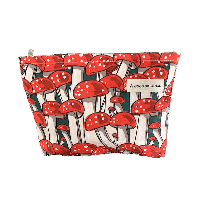 Mushroom Portable Skin Care Wash Clutch Buggy Cosmetic Bags