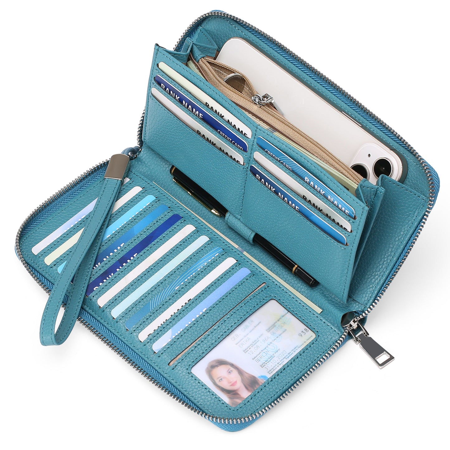 Women's Swiping Large Capacity Long Multi Slots Ladies Wallets