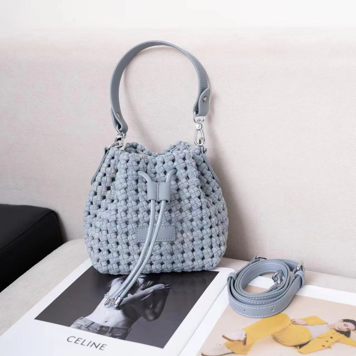 Women's High-grade Hand-woven Denim Versatile Fashion Women's Shoulder Bag
