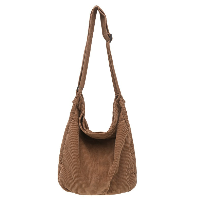 Style Large Capacity Corduroy Idle College Women's Messenger Bag