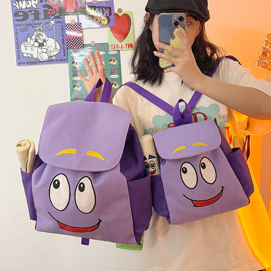 Trendy Dora The Explorer Map Cartoon Backpacks