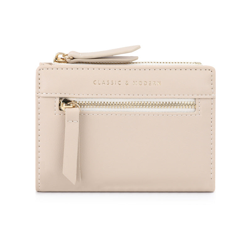 Women's Zipper Folding Short High Sense Design Ladies Wallet