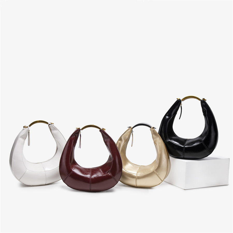 Women's Retro Moon Stitching Design Metal Fashion Women's Shoulder Bag