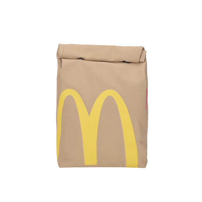 Casual Mcdonald Paper Printing Lunch Box Shoulder Bags