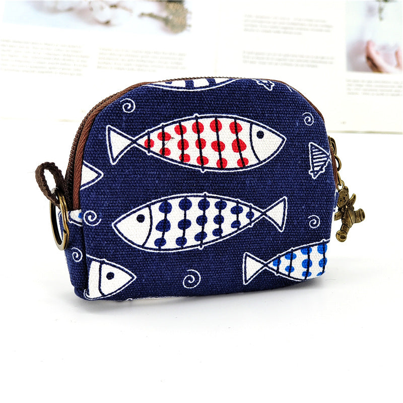 Men's Popular Classy Cute Cartoon Canvas Coin Purses