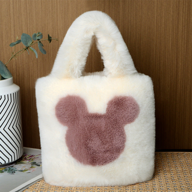 Niche Furry Western Style Cute Mickey Handbags