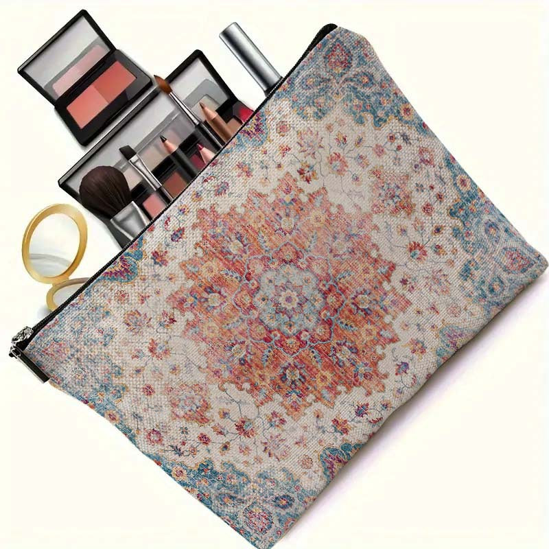Women's Bohemian Duplex Printing Portable Fashion Personal Hygiene Makeup Bag