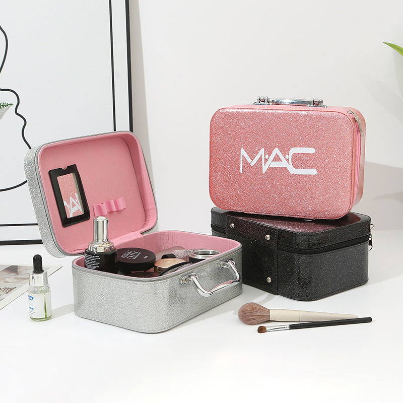 Children's Large Capacity Portable Glittering Powder Lettered Makeup Bag