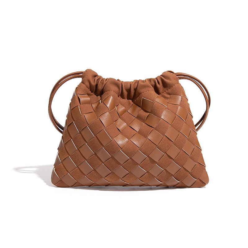 Women's Matte Stitching Woven Garbage Pleated Cloud Women's Messenger Bag