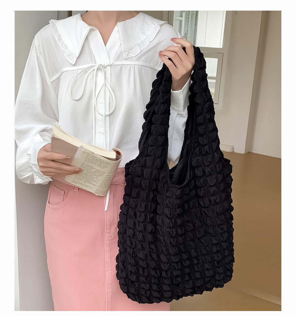 Women's Waffle Large Capacity Bubble High Sense Women's Shoulder Bag