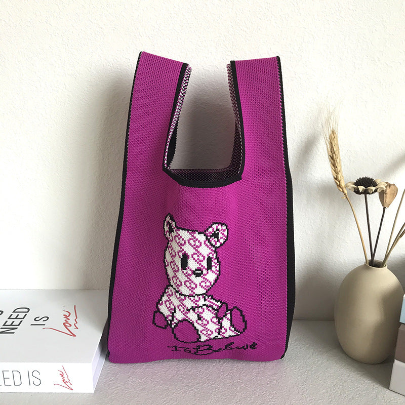 Women's Knitted Wool Vest Version Hand Carrying Handbags