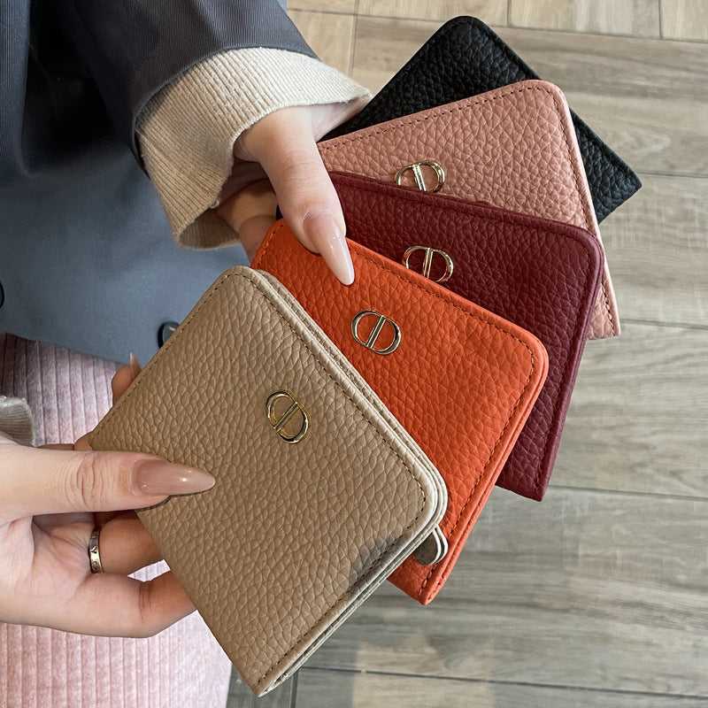 Women's First Layer Soft Cowhide Short Leather Simple Multifunctional Ladies Wallet