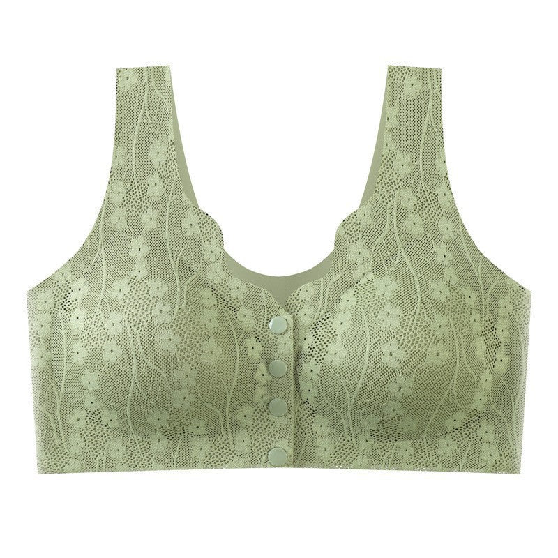 Women's Live Mom Front Buckle Thin Underwear Bras