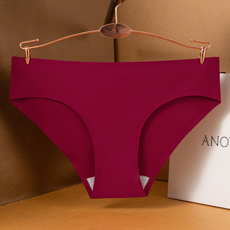Women's One-piece Ice Silk Underwear For Low Waist Pure Panties