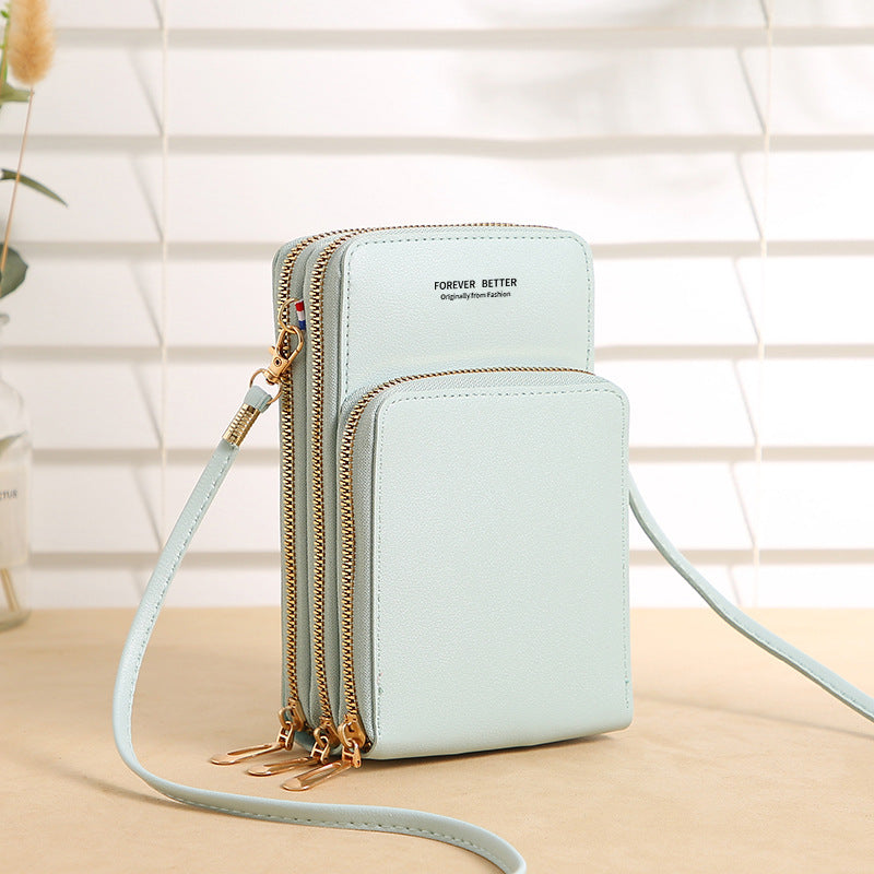 Women's Capacity Solid Color Fashion Simple Touch Screen Phone Bags